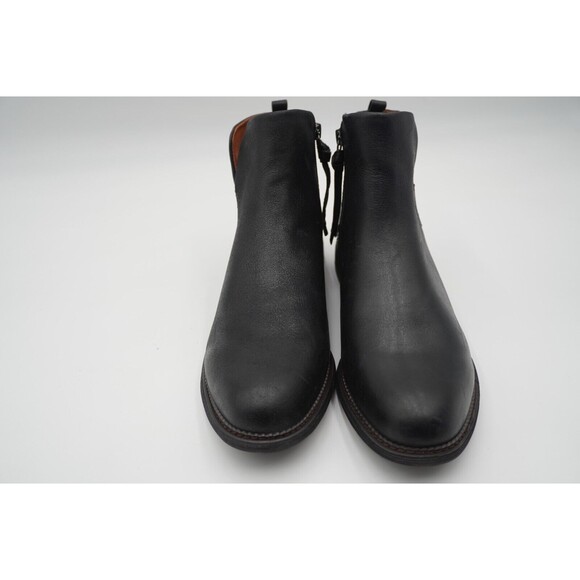 Franco Sarto Hyla Leather Ankle Boot Women's Size 11M Black Bootie Side Zip - Picture 4 of 10